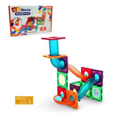 Imagem de DM Blocks 47 Pecas DM Toys Blocos de Montar Magneticos Jogo de Encaixe