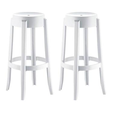Imagem de Conjunto com 2 Banquetasde Plástico Shine Branco