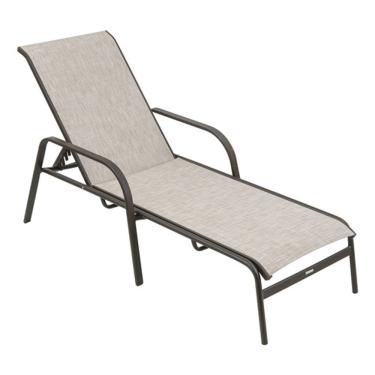 Imagem de Espreguicadeira Aluminio 4 Posicoes Ate 120kg - Bege