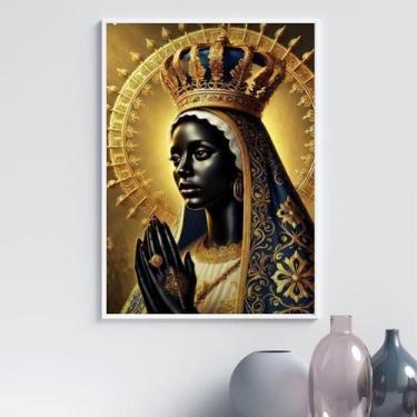 Imagem de Quadro Nossa Senhora Aparecida - Dourada 33X24Cm - Com Vidro - Quadros