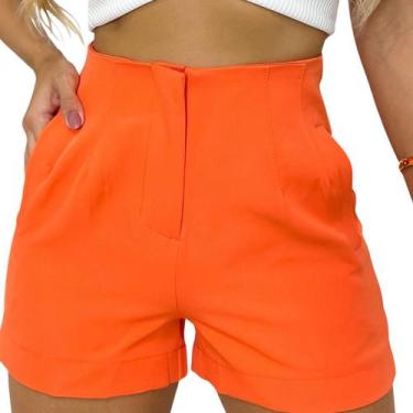 Imagem de Bermuda Feminino Em  Alfaiataria Feminino Casual Com Bolsos e Zíper - 