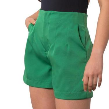 Imagem de Bermuda Feminino Em  Alfaiataria Feminino Casual Com Bolsos e Zíper - 