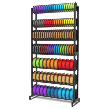 Imagem de gostle Rack de armazenamento de filamento de impressora 3D, organizador resistente de 7 camadas para carretéis de impressão 3D, suporte de grande capacidade para rolos de impressão 3D