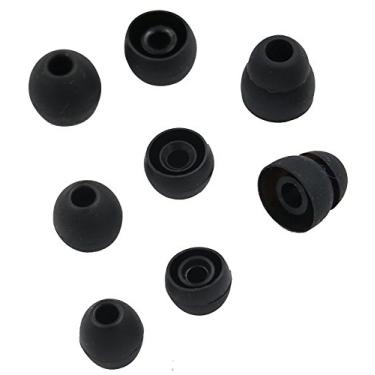 Imagem de AlxCD Eartip para fone de ouvido sem fio LG HBS, SML e ponta de gel de silicone de flange dupla, adequado para LG HBS-750 770 800 810 900 910 1100 Tone Pro Ultra Infinim Plus [4 pares], small, Preto