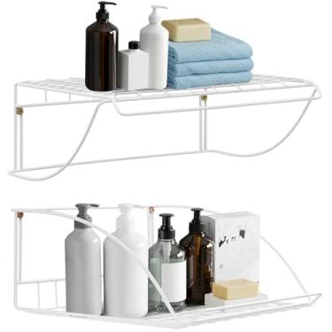 Imagem de Geelin 2 peças de 40,6 cm de largura, cabides de lavanderia, prateleiras de parede, prateleiras de armário montadas na parede para lavanderia, armário de despensa