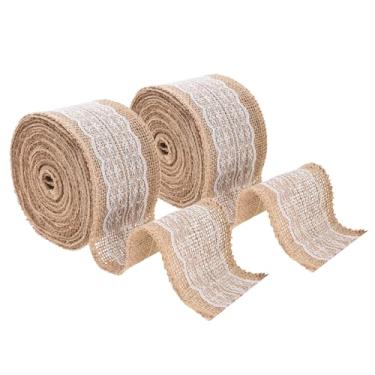 Imagem de Mandala Crafts Fita de serapilheira e renda para guirlanda - Fita de renda de juta natural rústica sem fio 6 cm de largura 20 jardas rolo para casamento outono feriado árvore