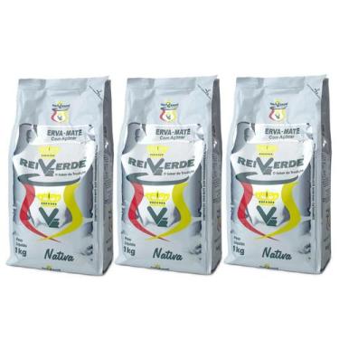 Imagem de Kit 3 Erva Mate Nativa Suave com Açúcar Rei Verde 1kg