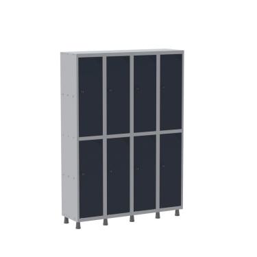 Imagem de Armário Roupeiro 8 Portas Aço Grp 504/8 Pandin Móveis Cinza/azul Del Rey