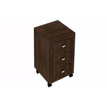 Imagem de Multiuso Escritório Me4108 C/ 3 Gavetas E Rodízios Rústico - Tecno Mobili