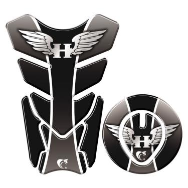 Imagem de Protetor Tanque E Bocal Adesivo Moto Honda Asa Até 2017 Preto