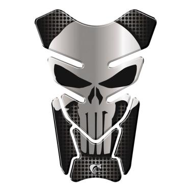 Imagem de Protetor De Tanque Adesivo Moto Honda Yamaha Suzuki Justiceiro Preto