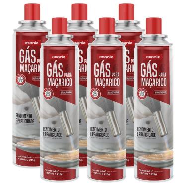 Imagem de Kit 6 Cartuchos De Gás Para Maçaricos 400ml-215g Etaniz
