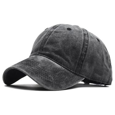 Imagem de Boné Liso Masculino Feminino Unissex Sarja Aba Curvada Com Regulagem De Tamanho preto