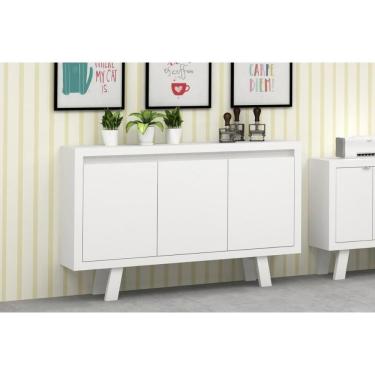 Imagem de Balcão De Escritório Me4120 C/ 3 Portas Nogal - Tecno Mobili