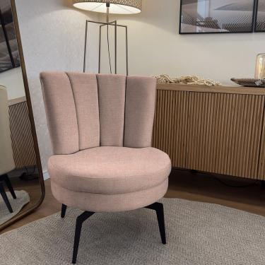 Imagem de Poltrona Flor Giratória - Tecido Linho Safira Rosa