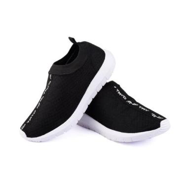 Imagem de Tenis Tryd Academia Caminhada sem Cadarço, Preto, 38