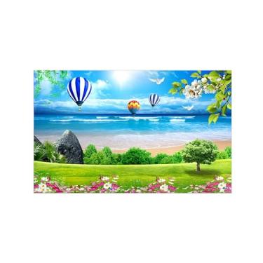 Imagem de Paisagem Pintura na tela-Imagem arte natureza-Flores pastagens praia-impressão moderna para decoração sala de estar 30x50cm12x20in Sem Moldura