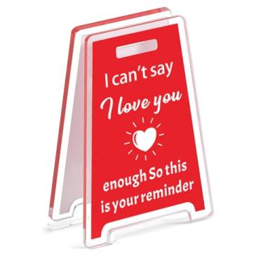 Imagem de Presentes I love you para ela, placa de mesa, presentes de dia dos namorados para casal, placa romântica I Love You, presentes de cesta de dia dos namorados para namorado, namorada, esposa, noiva