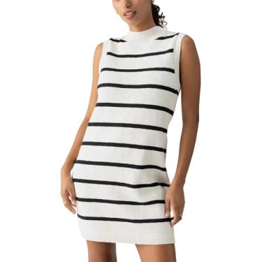 Imagem de Sanctuary Vestido suéter feminino Life is Easy, Giz/listras pretas, PP