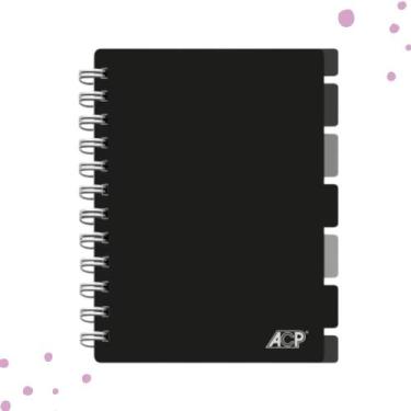 Imagem de Caderno Universitário Flex Cover C/96 Folhas e 5 Divisórias Acp, Preto