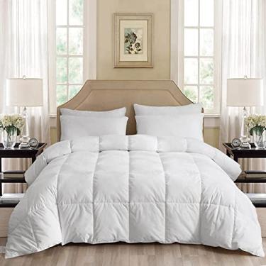 Imagem de Marina Shades California King Edredom branco 800 fios microfibra edredom respirável costurado para baixo alternativo 400 g/m² todas as estações leve hotel cama edredom refrescante