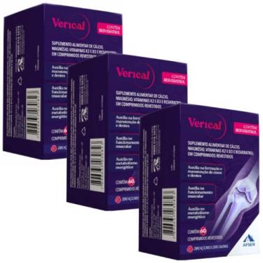 Imagem de Verical resveratrol kit c/3 cxs c/60 cprs cada + cálcio ossos fortes +