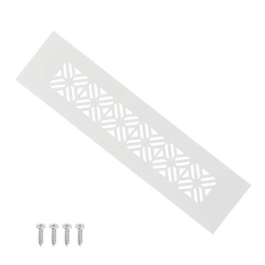 Imagem de PATIKIL Capa de ventilação de porta de 20 x 5 cm, capa de ventilação de grade de alumínio resistente com parafusos de montagem para porta de guarda-roupa de armário, branca