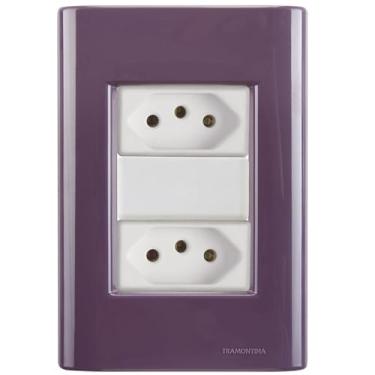 Imagem de Cj Duas Tomadas Dupla 10A Giz Púrpura Completo pronto