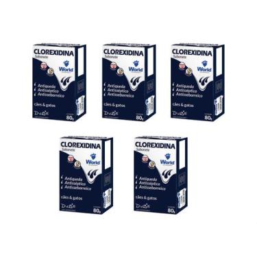 Imagem de Sabonete Clorexidina P/cães E Gatos World Dug's 80g - 5 Unid