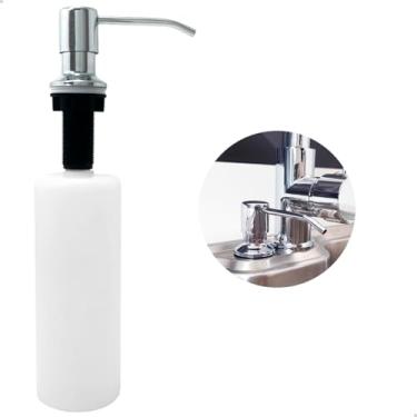Imagem de Dona D Cor, Dispenser Dosador Detergente De Embutir Aço Inox Cromado 500ml Porta Sabonete Líquido Embutido Pia Bancada Cozinha