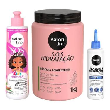 Imagem de Salon Line, Kit SOS Cachos + SOS Hidratação + SOS Bomba com Ativador, Máscara e Tônico, Somente Tônico Não é Vegano - Todos os Tipos, 100ml, 300ml e 1kg