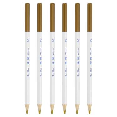 Imagem de PATIKIL Conjunto de lápis de cor amarelo pálido, 6 lápis de cor a óleo, lápis de desenho de madeira para artistas, pintura, esboço