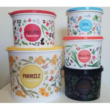 Imagem de kit mantimentos floral - tupperware