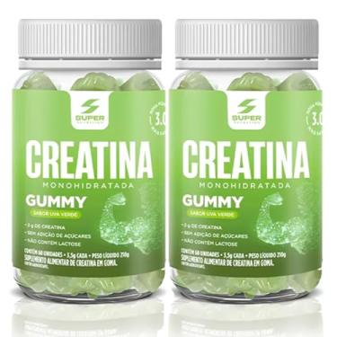 Imagem de Kit 2 Creatina Monohidratada 3g Super Gummy Sabor Uva Verde - 60un