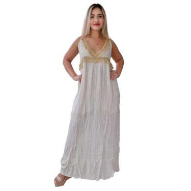Imagem de Vestido Longo Indiano Alça Cru C/ Forro-cod.00400 - Aleci Fashion, Bra