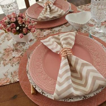 Imagem de Kit 04 Anéis Porta Guardanapo Argola Prendedor Mesa Posta Espiral Rose