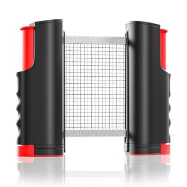 Imagem de Generic Rede retrátil de tênis de mesa – rede de pingue-pongue portátil e ajustável para brincar em ambientes internos/externos, serve para mesas de até 183 cm de largura, fácil configuração, material