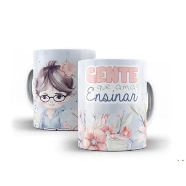 Imagem de Caneca branca dia dos professores floral (14100)