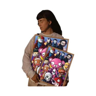 Imagem de Cartazes Adesivos De Papel Branco F_Fortnites Hot Game Wall Sticker Sa