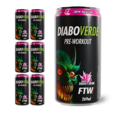 Imagem de DIABO VERDE Pré Workout Lata 269ml Sabor Energy Drink FTW, 6