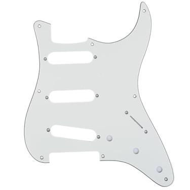 Imagem de Musiclily Pro 8 Furos 50s Estilo Vintage Escudo SSS Pickguard Strato para Guitarra Americanaa Stratocaster 57, 3 Camadas Pergaminho