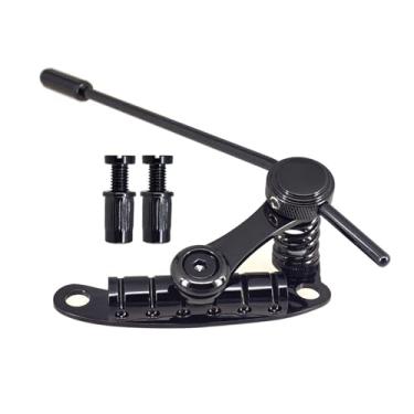 Imagem de Peças de reposição de placa de tração da ponte da guitarra de alta qualidade barra de cromo barra de barra de barra de trêmula de barra de trêmulo de trêmula com lp sg guitarra (Preto)