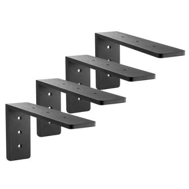 Imagem de Aunulahca Suporte De Bancada 3/8 Espessura Prateleira Resistente Pacote Com 4 Em Formato L 12 Pol. Para Granito, Madeira, Laminado (12 X 6 2,5)