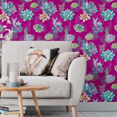 Imagem de Papel De Parede Adesivo Suculentas N09092 0,58x2,5M - Adesivo BR
