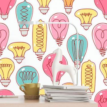 Imagem de Papel de Parede Adesivo Lampadas Coloridas N016056 0,58x3M - Adesivo B