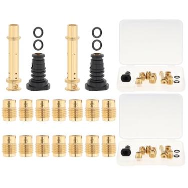 Imagem de Windanc Kit de jato principal de carburador com tubo de emulsão de carburador de latão piloto de baixa RPM .032 .033 .034 .035 .036 .037 .96.5 cm Adequado para Predator Baja TrailMaster 212cc 196cc