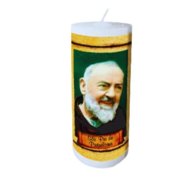 Imagem de Vela De 7 Dias De SÃO PIO DE PIETRELCINA, Votiva, 278 G, 16 Cm. Com Oração No Rótulo, Devoção, Novena, Promessa. Inspirada Na Fé, Humildade E Dons Espirituais de São Padre Pio.