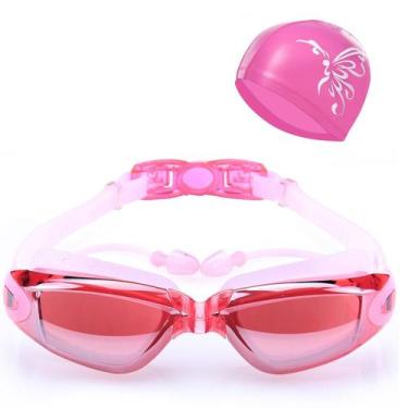 Imagem de Óculos Natação Mergulho Piscina Lentes Transparentes Touca - Hero Band
