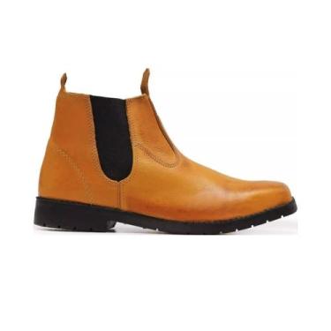 Imagem de Botina Bota Masculina Sola Pneu Mateira Toda Em Couro Barata - Outlet 