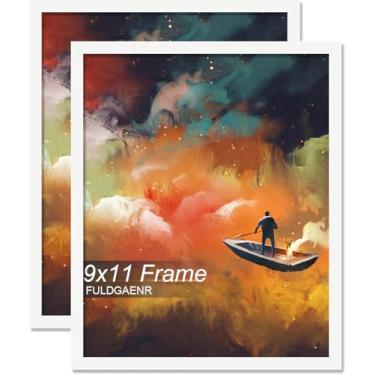 Imagem de FULDGAENR Conjunto de 22 porta-retratos 23 x 28 cm, molduras brancas para certificado de pôster de foto de 23 x 28 cm, moldura de parede/mesa de alta transparência com visor vertical horizontal